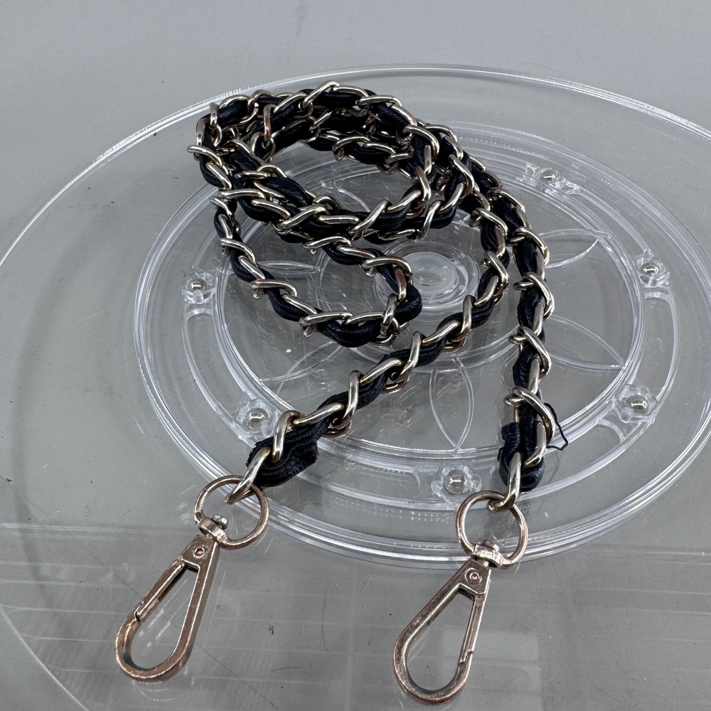 Unbranded Women Purse Strap Chain Link Faux Leather Woven Crossbody Silver Black
